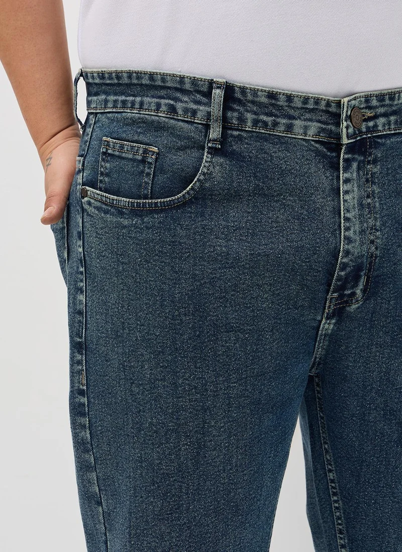 Urbano Fashion  Urbano Plus Men's Light Blue Regular Fit Heavy Washed Denim Jeans Stretchable for Men | Best Price UAE